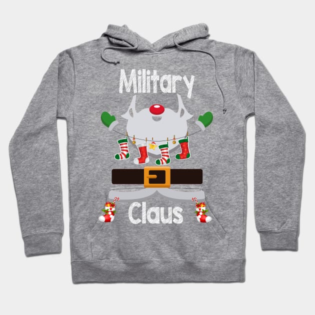 Military Claus Santa Christmas Costume Pajama Hoodie by johnbbmerch